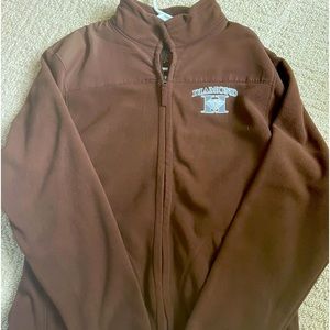 Men’s custom logo fleece jacket.